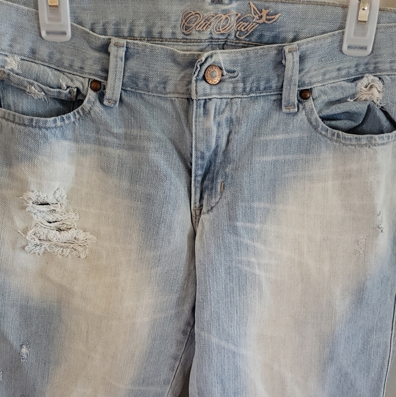 Y2K Old Navy Distressed Boot Cut Blue Denim Jean Size 10 - Picture 5 of 14